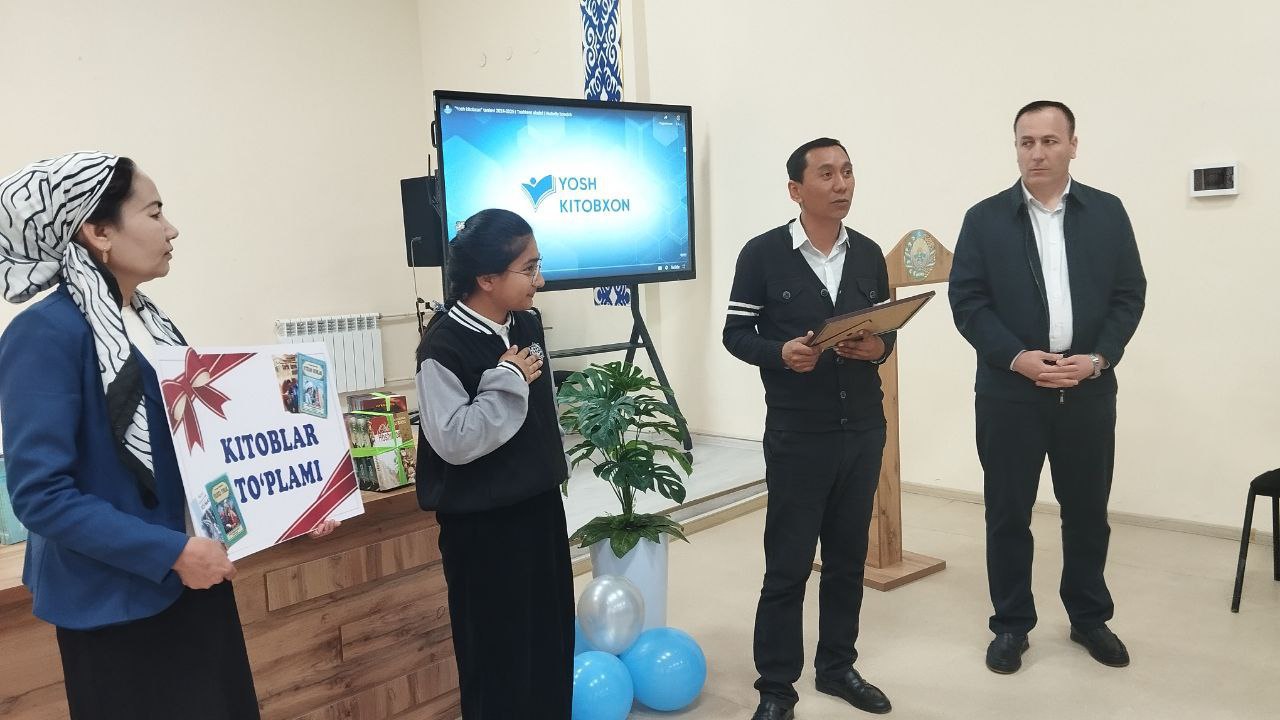 Yosh kitobxon o'quvchimiz taqdirlandi